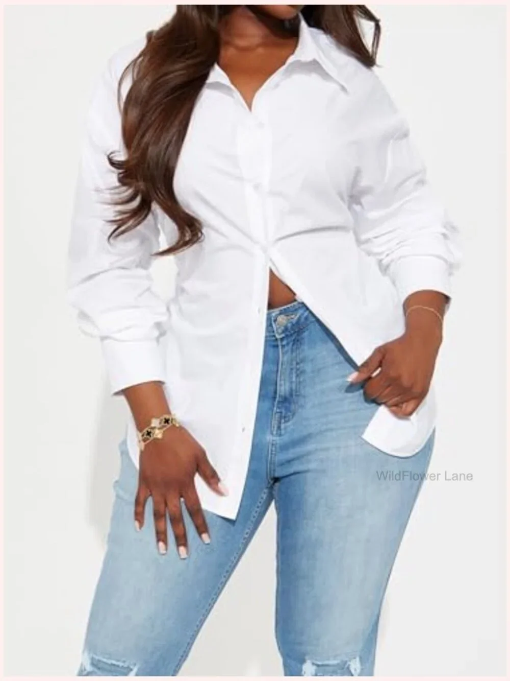 Cinched Waist Button Down Long Sleeve Blouse Office to Weekend Top